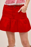 Flirty Ruffle Cheer Mini Skirt