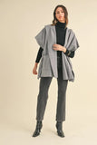 Knit Open Front Hooded Cardigan With Pocket