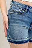 Mr Tummy Control Vintage Wash Release Hem Shorts