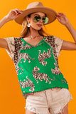 Aztec-Trimmed Tiger Graphic Tee