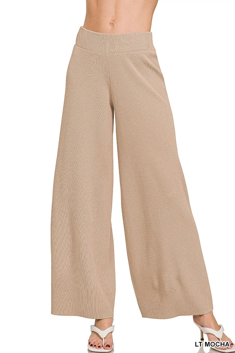 Viscose Ribbed Sweater Pants