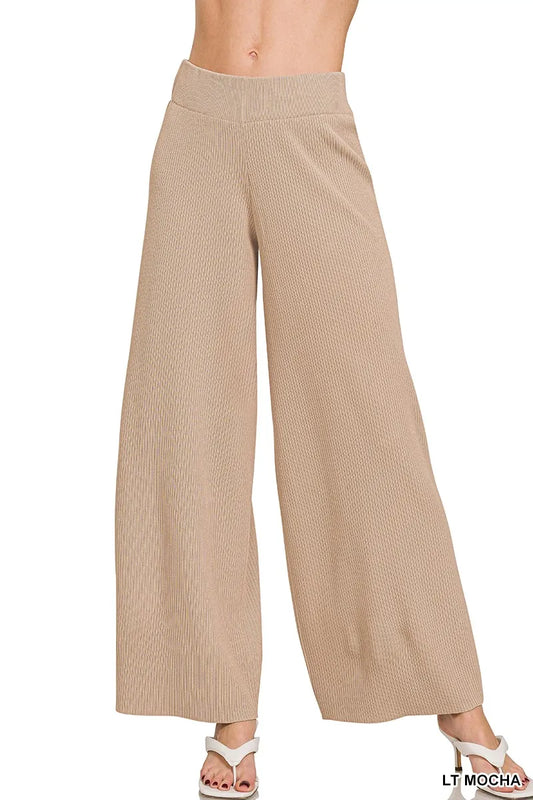 Viscose Ribbed Sweater Pants