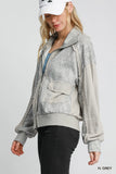 Linen Jacquard Zip-Up Jacket