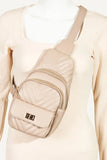 Quilted Synthetic Leather Crossbody Bag