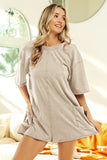 Retro-Inspired Open-Back Washed Romper