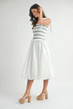 Smocked Bodice Bubble Midi Dress