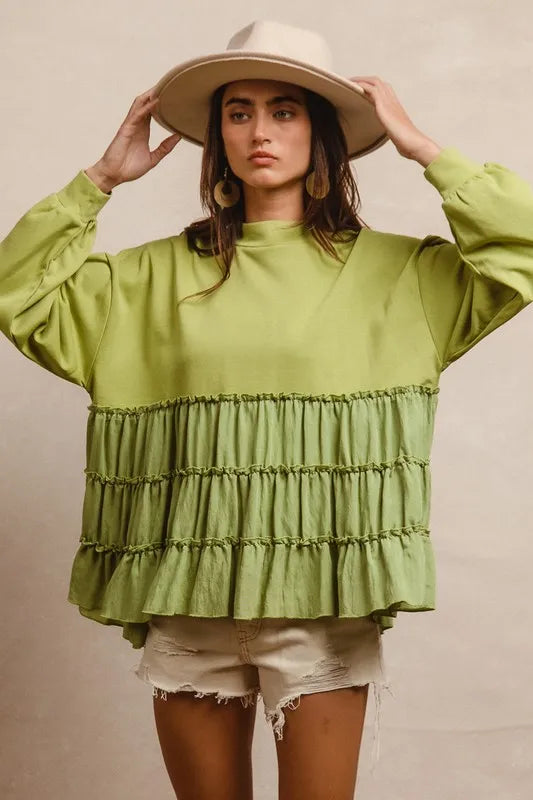 French Terry Woven Layered Camisole Top