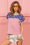 Star Rpinted with Stripe Combo Top