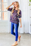 Leopard Foil Printed Half Sleeve Summer Sweater