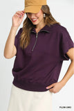 Full Size Short Sleeve Half-Zip Shirt