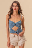 Rayon Span Jersey Knit Double Twist Front Cami Top