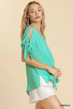 Cold Shoulder Top with Adjustable Knot Details