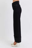 Full Size High Waist Reto Wide Leg W/ Cuff Plus Size