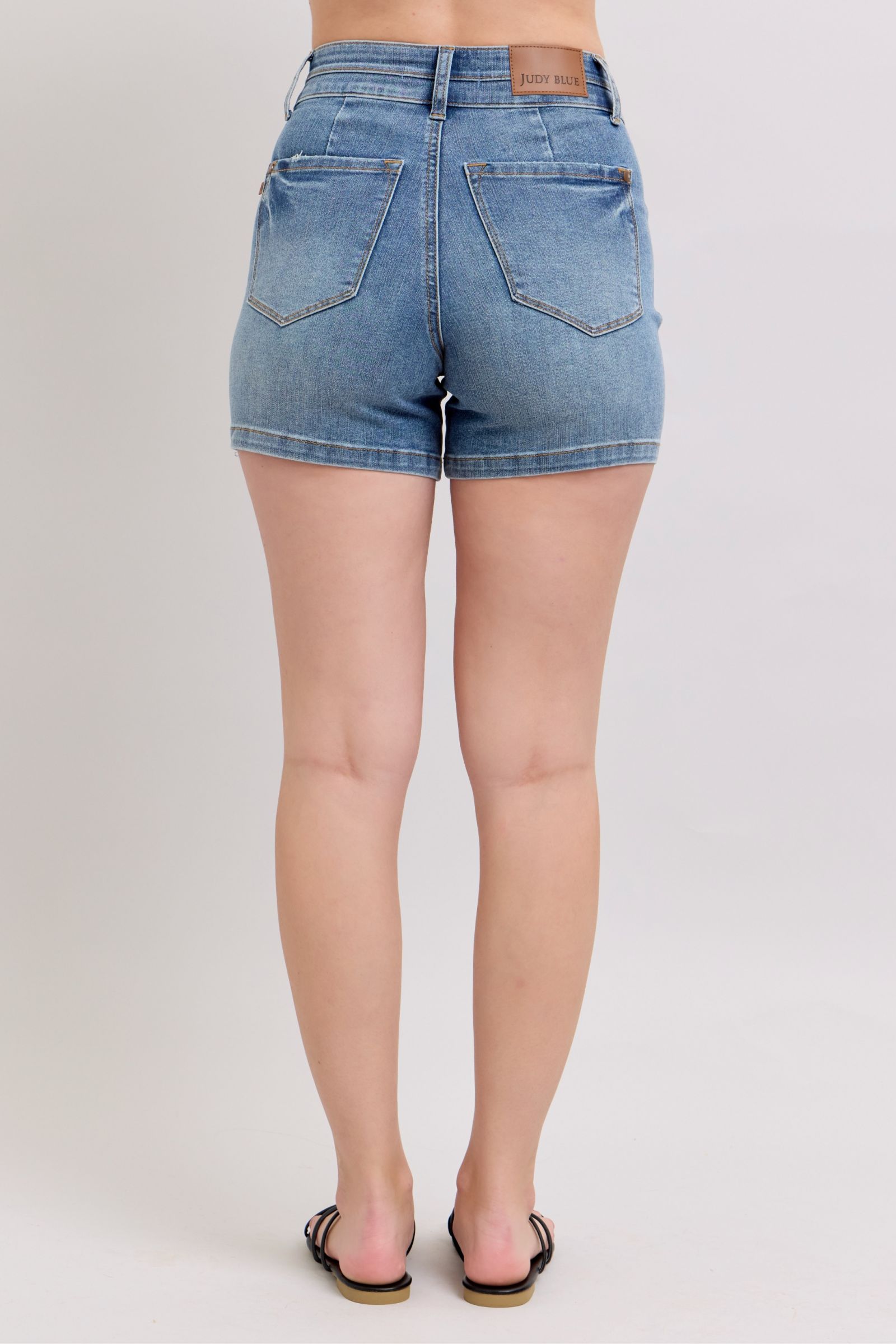 Full Size High Rise Tummy Control Denim Shorts Plus Size
