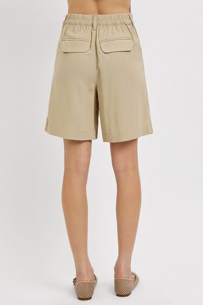 High Rise Pleated Front Shorts