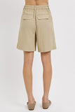 High Rise Pleated Front Shorts
