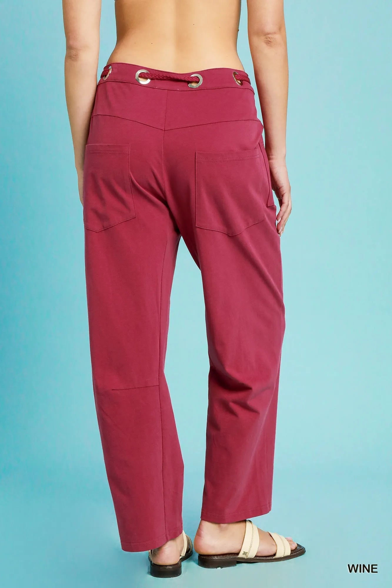 Adjustable Waist Relaxed Fit Casual Bottoms