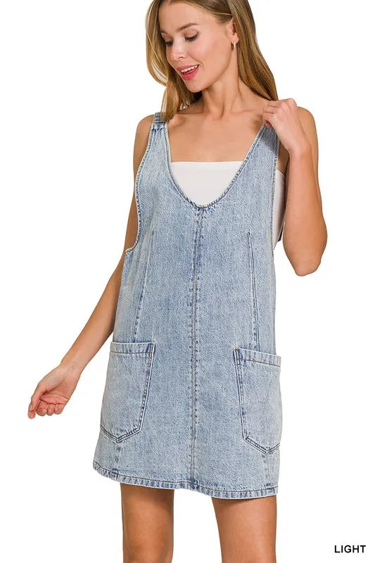 Denim Overall Mini Dress
