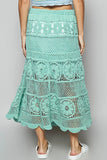 Boho Crochet Lace Midi Skirt