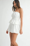 Floral Eyelet Lace Tube Top and Short Set