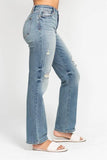 Full Size High Waist Distressed Dad Jean Plus Size