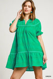 Charming Heart Ruffle Sleeve Babydoll Dress