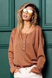 Mink Lurex Stitched Button Detail Top