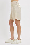 High Rise Pleated Front Shorts