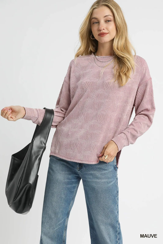 Chic Textured Knit Long Sleeve Top