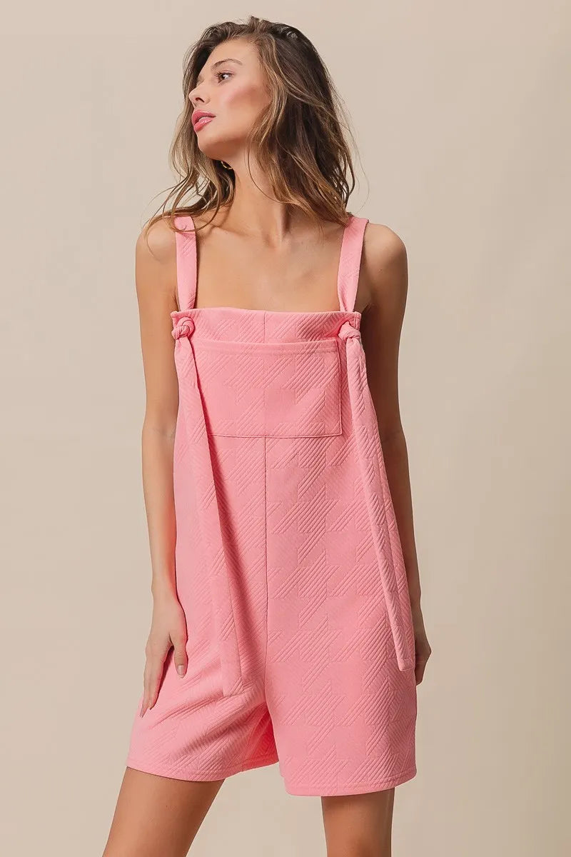 Texured Jacquard Romper with Side Pockets