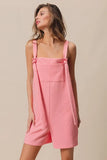 Texured Jacquard Romper with Side Pockets