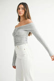 Off-Shoulder Long Sleeve T-Shirt