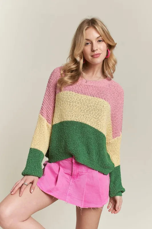 Color Block Comfy Sweater