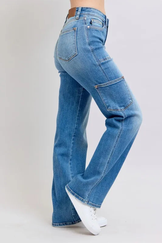 Full Size High Waist 90's Straight Jeans Plus Size