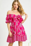 Boho-Inspired Ruffled Mini Dress with Paisley Charm
