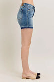 Mr Tummy Control Vintage Wash Release Hem Shorts