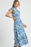 Bohemian Charm Paisley Midi Dress