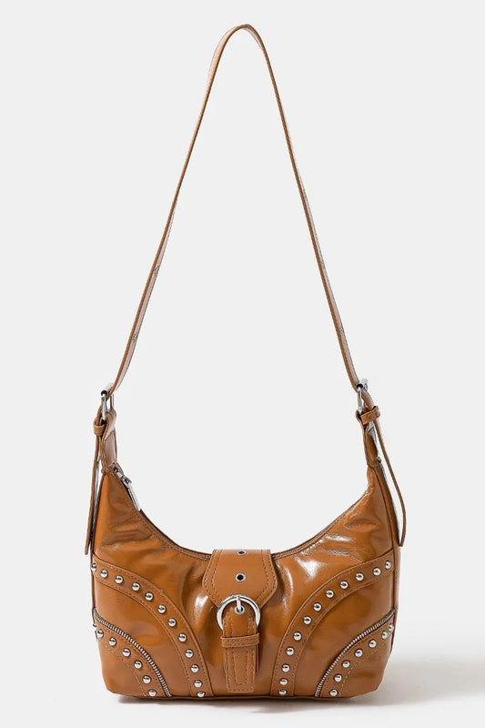 Studded Leather Western Crossbody Bag