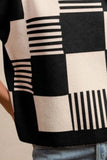 Checker With Stripes Pattern Sleeveless Sweater