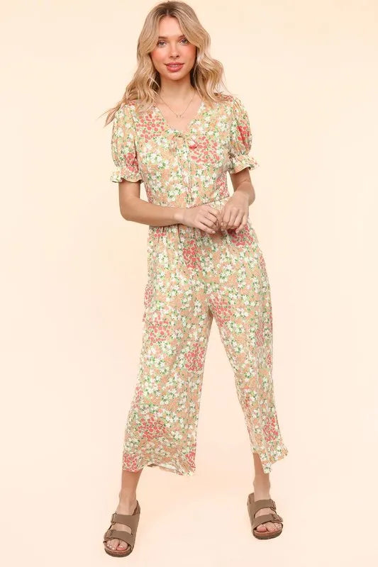 Flora Knit Spring Jumpsuit With Side Pockets