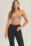 Long Sleeve Crop Sweater Top and Inner Bra Set