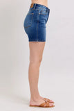 Full Size 2 Button Mid Length Dad Denim Shorts Plus Size
