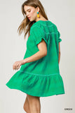 Charming Heart Ruffle Sleeve Babydoll Dress