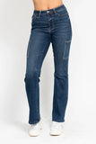 Full Size High Waist Cargo Bootcut Jeans Plus Size