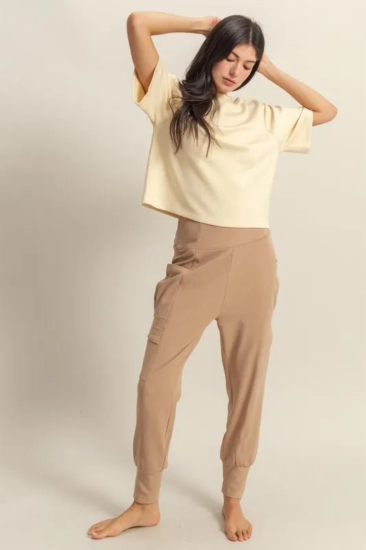 High-Waist Pocket Detail Comfy Sweatpants