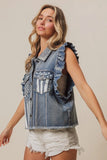 American Flag Washed Denim Jacket