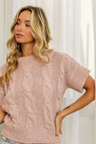 Cable Knit Textured Sweater Top