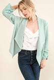 Stretch Non-Wrinkled Basic Open-Front Blazer