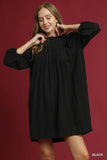 Ruffled Linen Pleated Babydoll Summer Dress