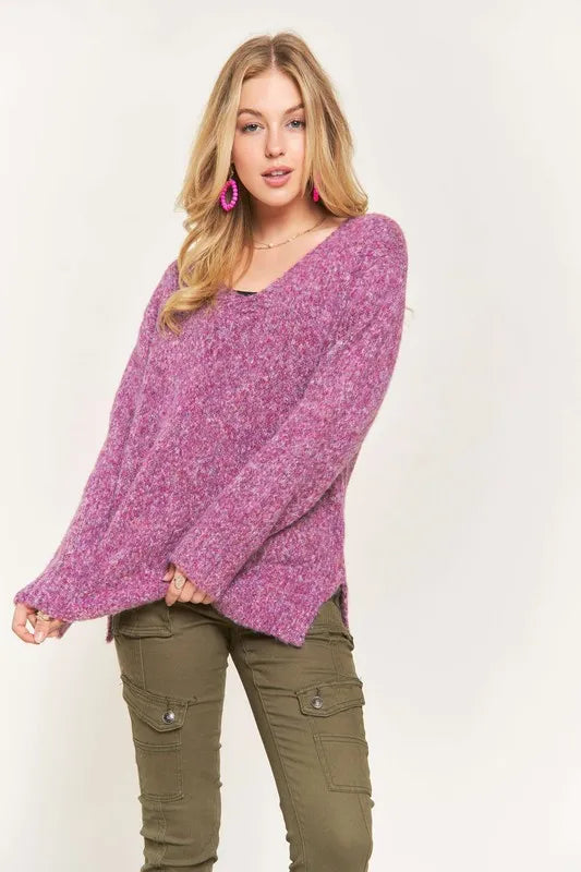 Two Tone Sweater Tunic Top